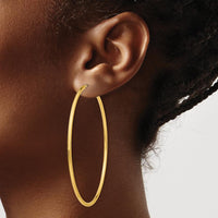 14K Yellow Gold Polished 65mm Endless Hoop Earrings by Oro Pregiato
