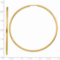 14K Yellow Gold Polished 65mm Endless Hoop Earrings by Oro Pregiato