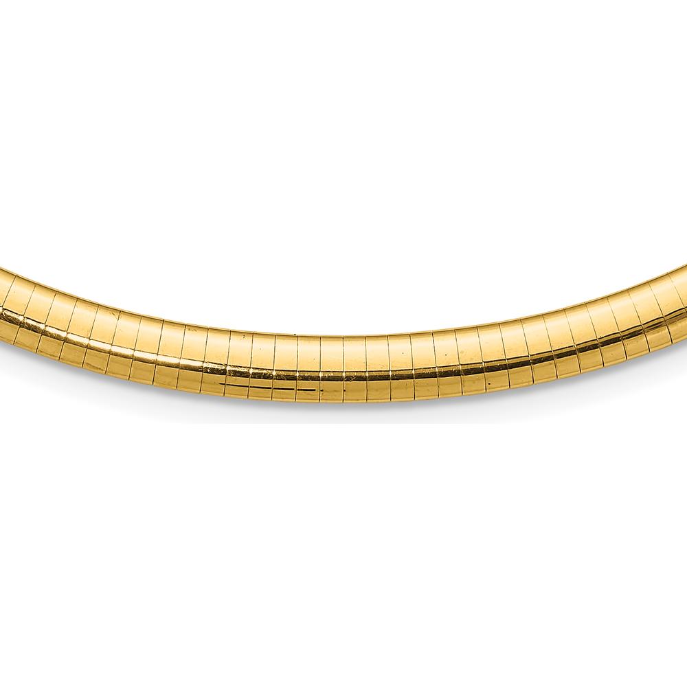 14K Yellow Gold Polished 6mm Domed Omega Necklace - 16" by Oro Pregiato