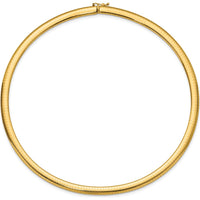 14K Yellow Gold Polished 6mm Domed Omega Necklace - 16" by Oro Pregiato