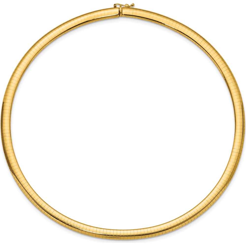 14K Yellow Gold Polished 6mm Domed Omega Necklace - 16" by Oro Pregiato