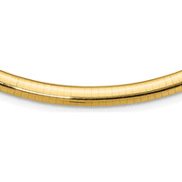 14K Yellow Gold Polished 6mm Domed Omega Necklace - 18" Length by Oro Pregiato