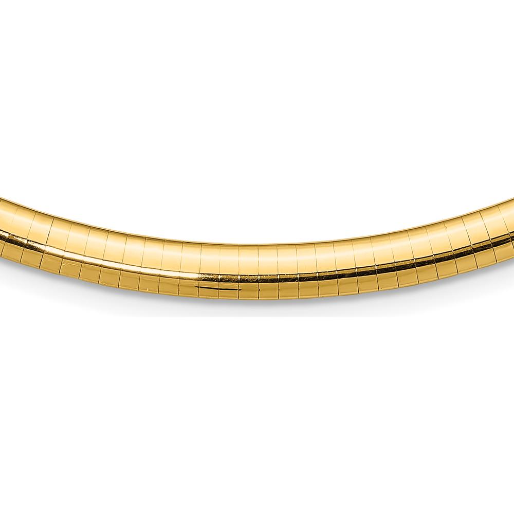14K Yellow Gold Polished 6mm Domed Omega Necklace - 18" Length by Oro Pregiato