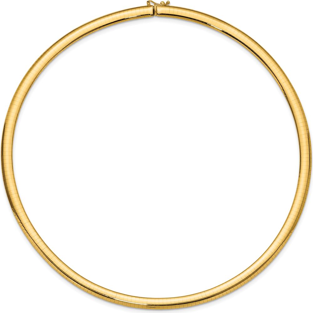 14K Yellow Gold Polished 6mm Domed Omega Necklace - 18" Length by Oro Pregiato
