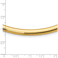 14K Yellow Gold Polished 6mm Domed Omega Necklace - 18" Length by Oro Pregiato