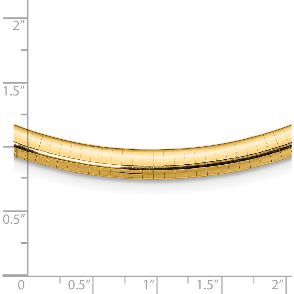 14K Yellow Gold Polished 6mm Domed Omega Necklace - 18" Length by Oro Pregiato