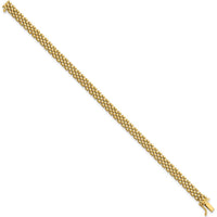 14K Yellow Gold Polished 6mm Panther Link Bracelet - 7.5" Length by Oro Pregiato