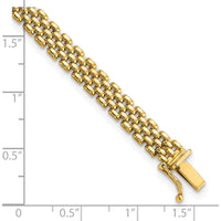 14K Yellow Gold Polished 6mm Panther Link Bracelet - 7.5" Length by Oro Pregiato