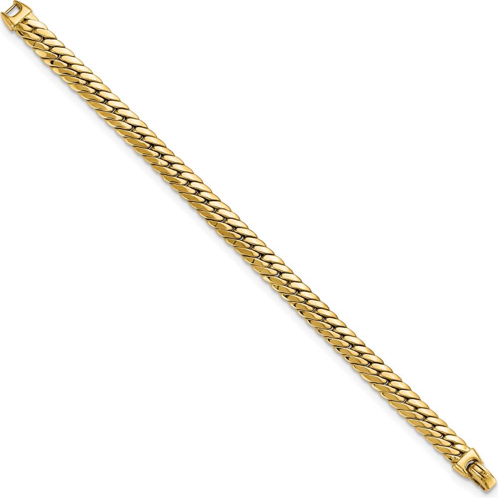 14K Yellow Gold Polished 7.4mm Snake Chain Bracelet - 7.5" Length by Oro Pregiato
