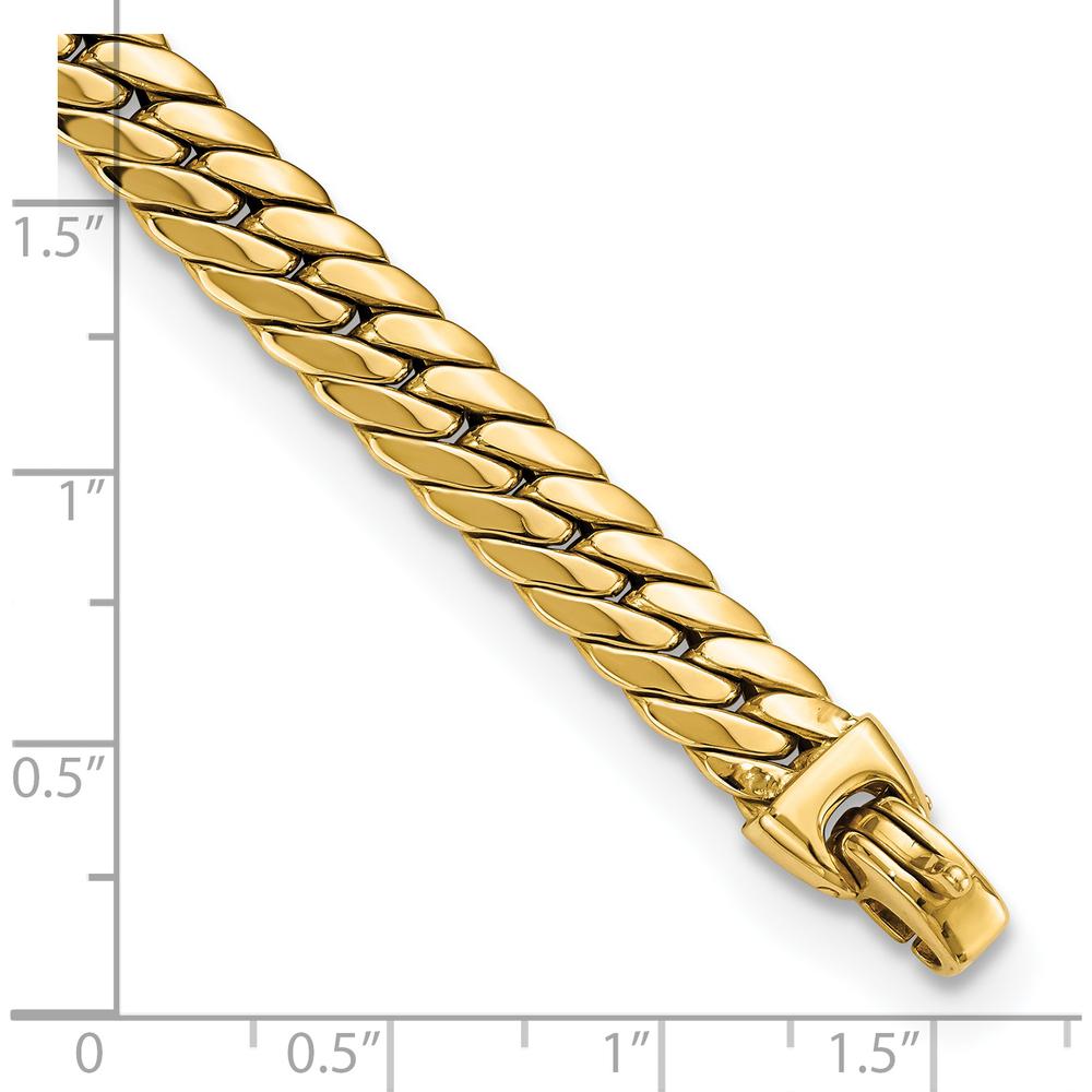 14K Yellow Gold Polished 7.4mm Snake Chain Bracelet - 7.5" Length by Oro Pregiato