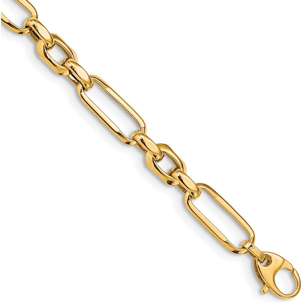 14K Yellow Gold Polished 7.5" Fancy Figaro Link Bracelet by 0