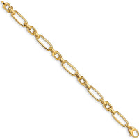 14K Yellow Gold Polished 7.5" Fancy Figaro Link Bracelet by 0