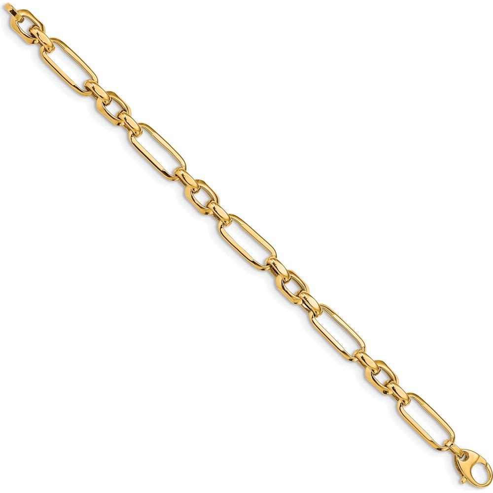 14K Yellow Gold Polished 7.5" Fancy Figaro Link Bracelet by 0