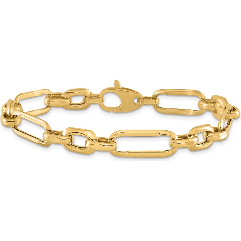 14K Yellow Gold Polished 7.5" Fancy Figaro Link Bracelet by 0