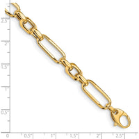14K Yellow Gold Polished 7.5" Fancy Figaro Link Bracelet by 0