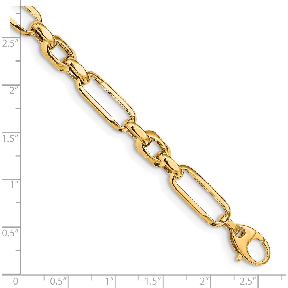 14K Yellow Gold Polished 7.5" Fancy Figaro Link Bracelet by 0