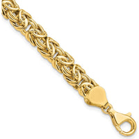 14K Yellow Gold Polished 7.75mm Fancy Byzantine Link 8" Bracelet by 0
