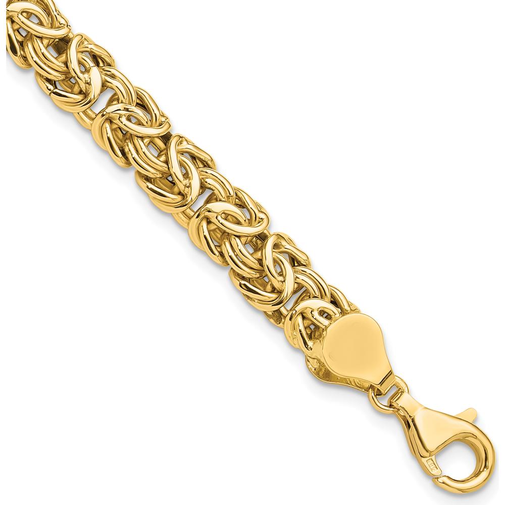 14K Yellow Gold Polished 7.75mm Fancy Byzantine Link 8" Bracelet by 0