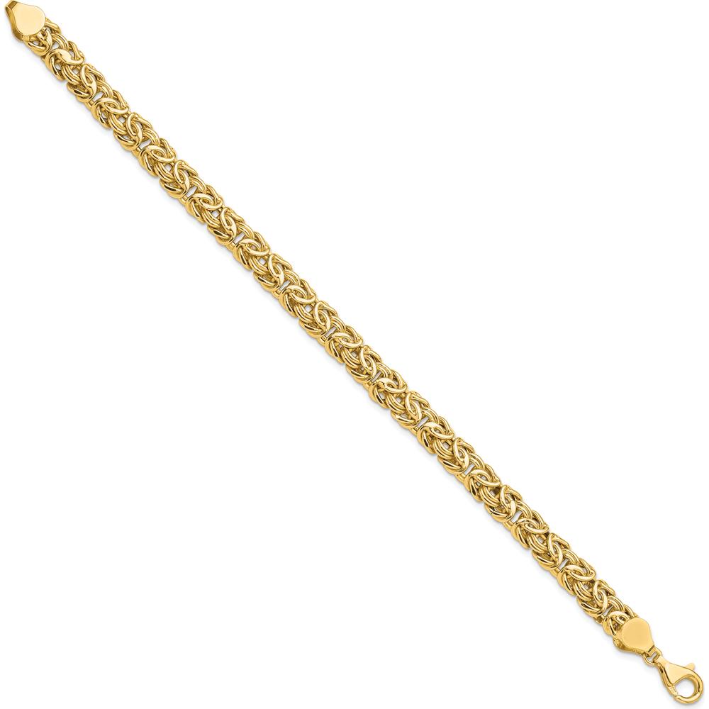 14K Yellow Gold Polished 7.75mm Fancy Byzantine Link 8" Bracelet by 0