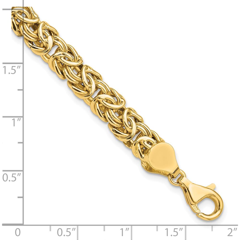 14K Yellow Gold Polished 7.75mm Fancy Byzantine Link 8" Bracelet by 0