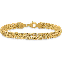 14K Yellow Gold Polished 7.75mm Fancy Byzantine Link 8" Bracelet by 0