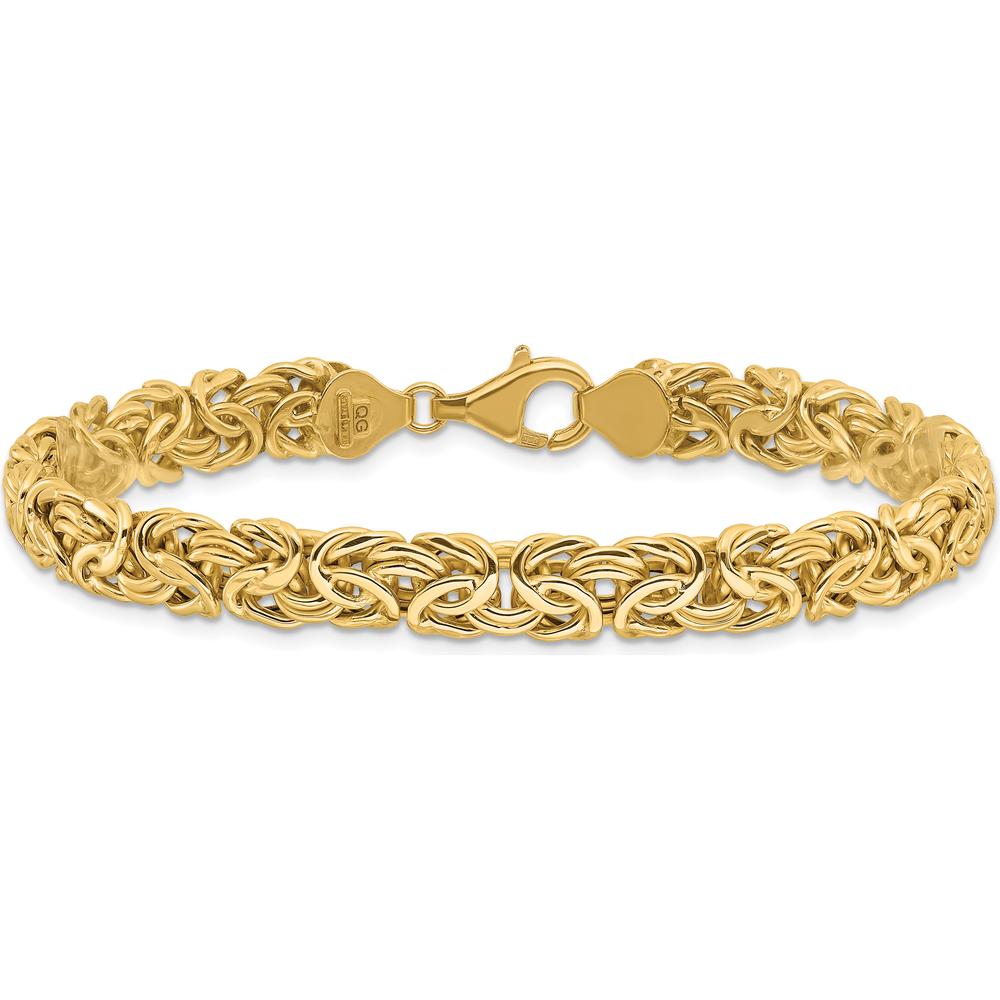 14K Yellow Gold Polished 7.75mm Fancy Byzantine Link 8" Bracelet by 0