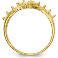 14K Yellow Gold Polished 7-Stone Family and Mother's Ring with Angel Motif by Oro Pregiato