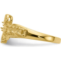 14K Yellow Gold Polished 7-Stone Family and Mother's Ring with Angel Motif by Oro Pregiato