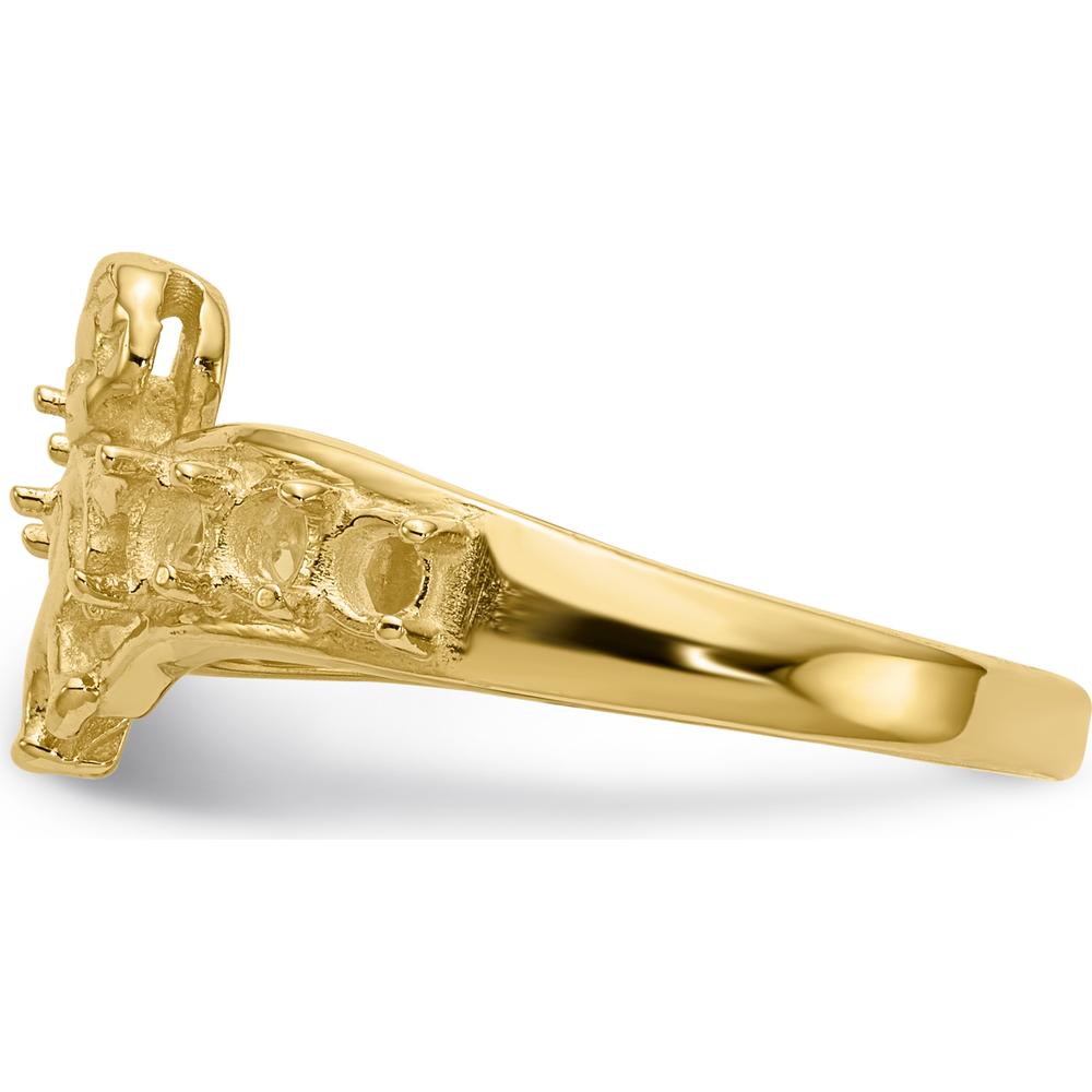 14K Yellow Gold Polished 7-Stone Family and Mother's Ring with Angel Motif by Oro Pregiato