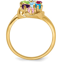14K Yellow Gold Polished 7-Stone Mother's Ring Mounting by Monteluci Fine Jewelry