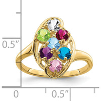 14K Yellow Gold Polished 7-Stone Mother's Ring Mounting by Monteluci Fine Jewelry