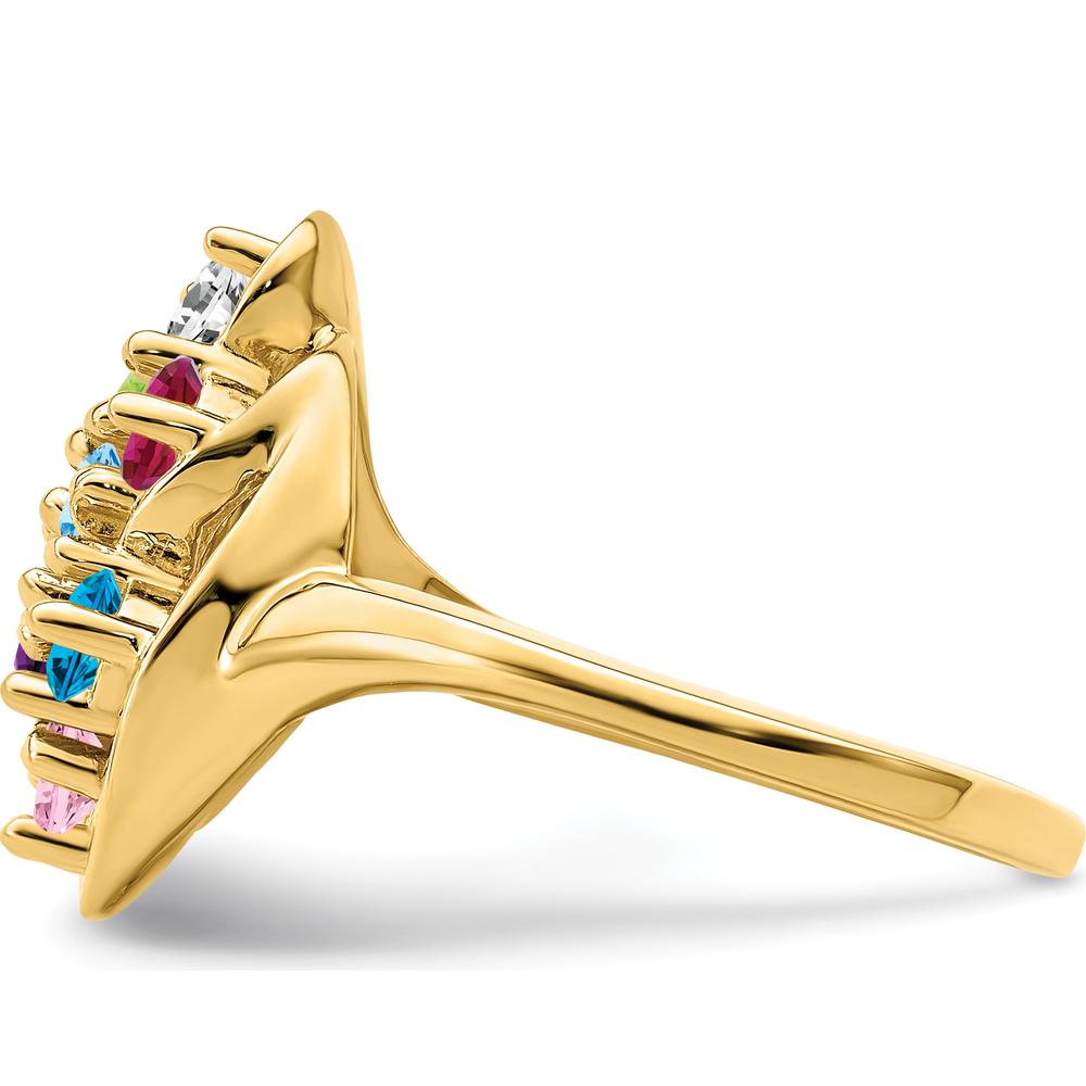 14K Yellow Gold Polished 7-Stone Mother's Ring Mounting by Monteluci Fine Jewelry