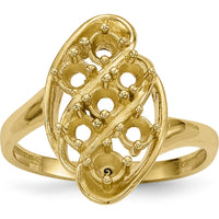 14K Yellow Gold Polished 7-Stone Mother's Ring Mounting by Monteluci Fine Jewelry