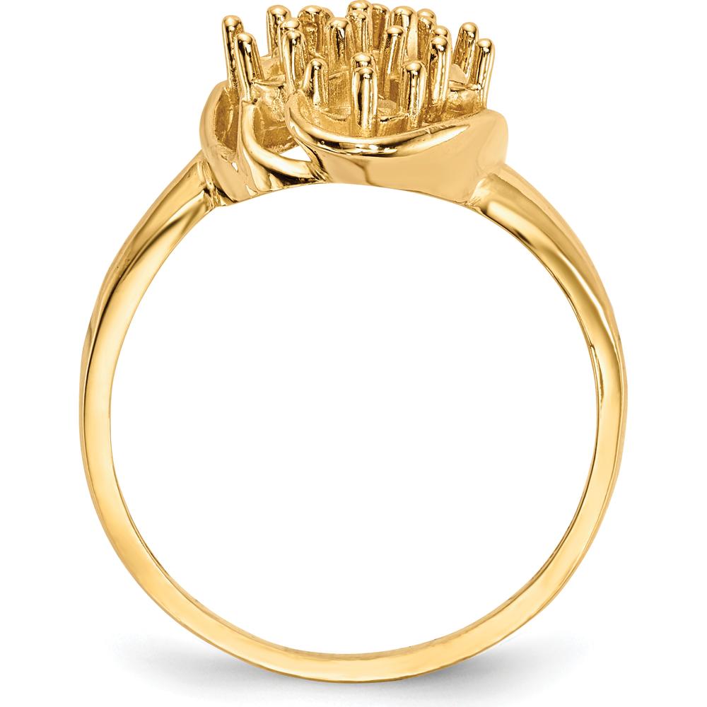 14K Yellow Gold Polished 7-Stone Mother's Ring Mounting by Monteluci Fine Jewelry