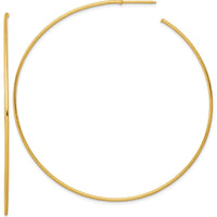 14K Yellow Gold Polished 70mm C-Hoop Post Earrings by 0