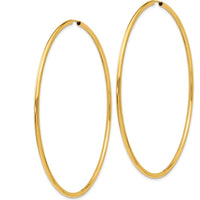 14K Yellow Gold Polished 70mm Endless Hoop Earrings by 0