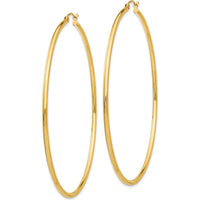 14K Yellow Gold Polished 70mm Large Hoop Earrings by 0