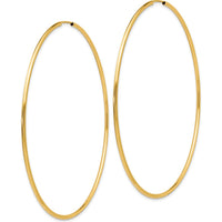 14K Yellow Gold Polished 75mm Endless Hoop Earrings by 0