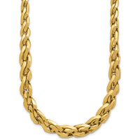 14K Yellow Gold Polished 7mm Graduated Fancy Link 18" Necklace by 0