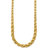 14K Yellow Gold Polished 7mm Graduated Fancy Link 18" Necklace by 0