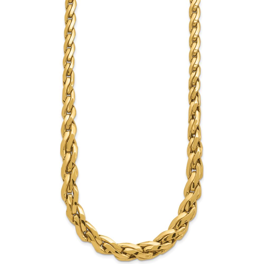 14K Yellow Gold Polished 7mm Graduated Fancy Link 18" Necklace by 0