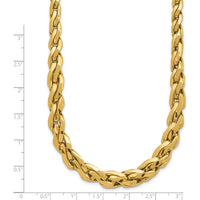 14K Yellow Gold Polished 7mm Graduated Fancy Link 18" Necklace by 0