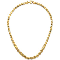 14K Yellow Gold Polished 7mm Graduated Fancy Link 18" Necklace by 0