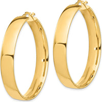 14K Yellow Gold Polished 7mm Medium Hoop Earrings by 0