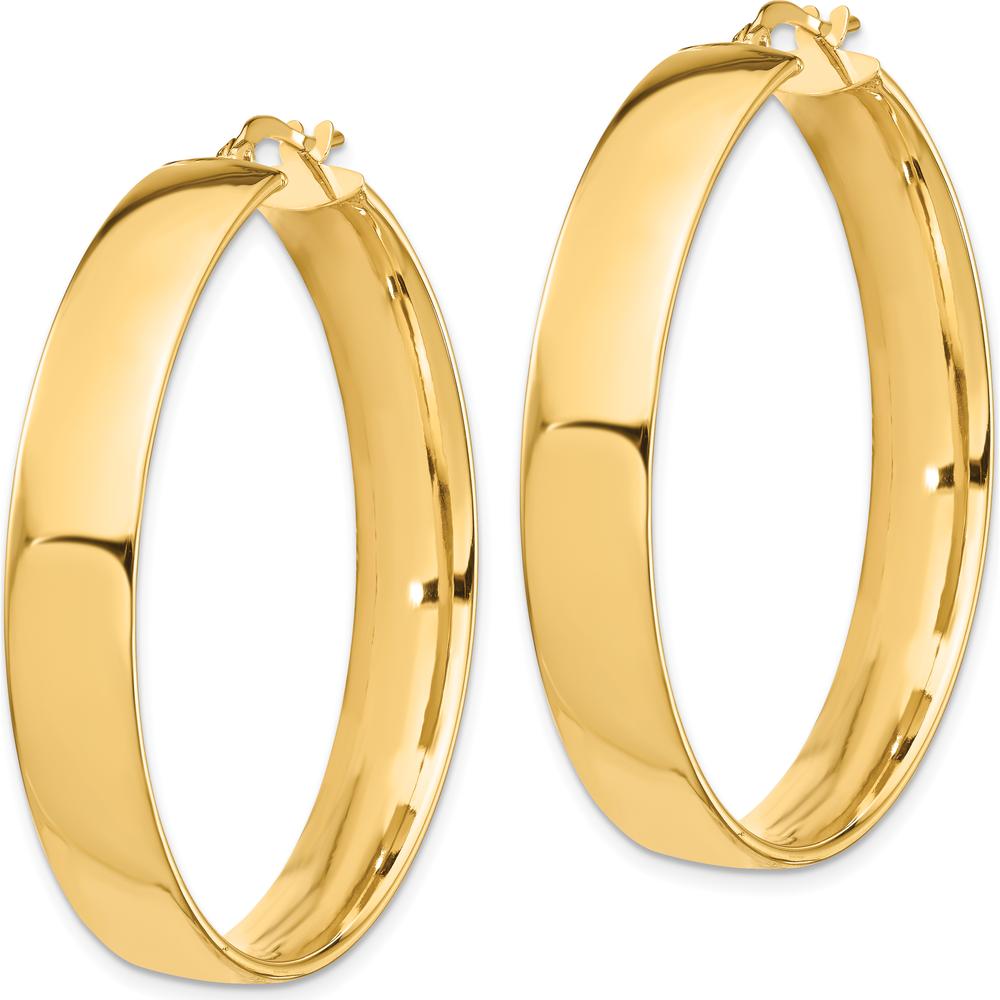 14K Yellow Gold Polished 7mm Medium Hoop Earrings by 0