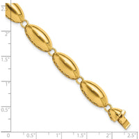 14K Yellow Gold Polished 8.2mm Fancy Oval Link 7.5" Bracelet by Oro Pregiato