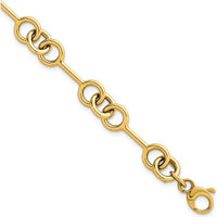 14K Yellow Gold Polished 8.4mm Fancy Link Bracelet - 7.5 Inches by 0