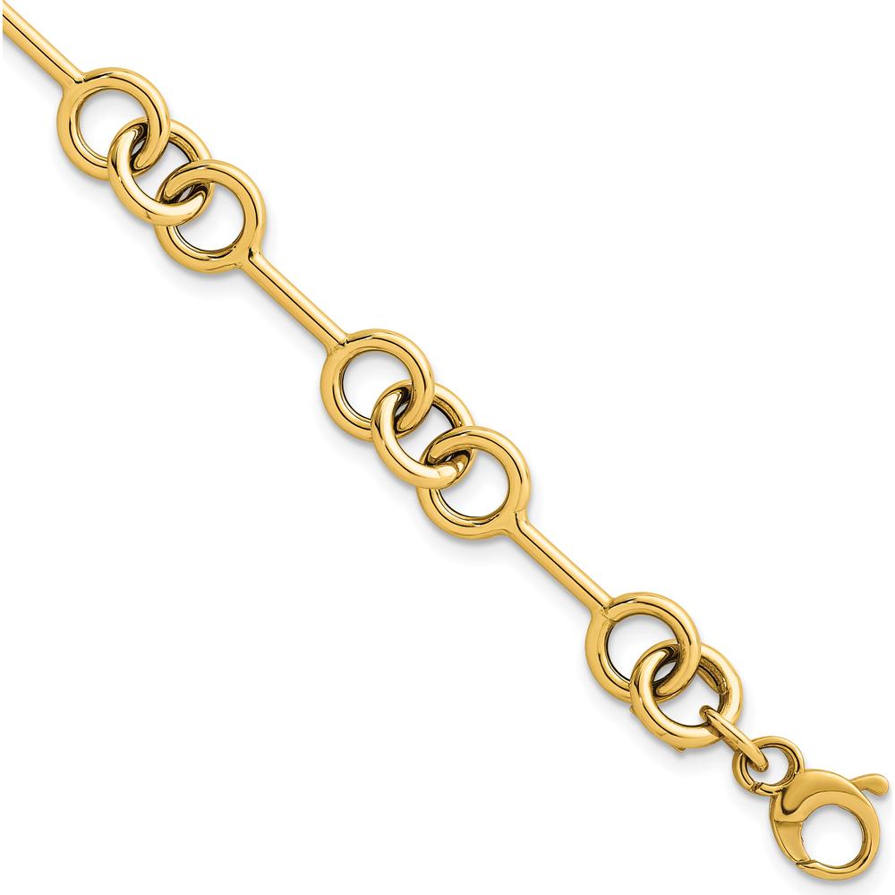 14K Yellow Gold Polished 8.4mm Fancy Link Bracelet - 7.5 Inches by 0
