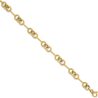 14K Yellow Gold Polished 8.4mm Fancy Link Bracelet - 7.5 Inches by 0