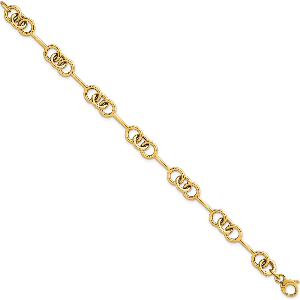 14K Yellow Gold Polished 8.4mm Fancy Link Bracelet - 7.5 Inches by 0